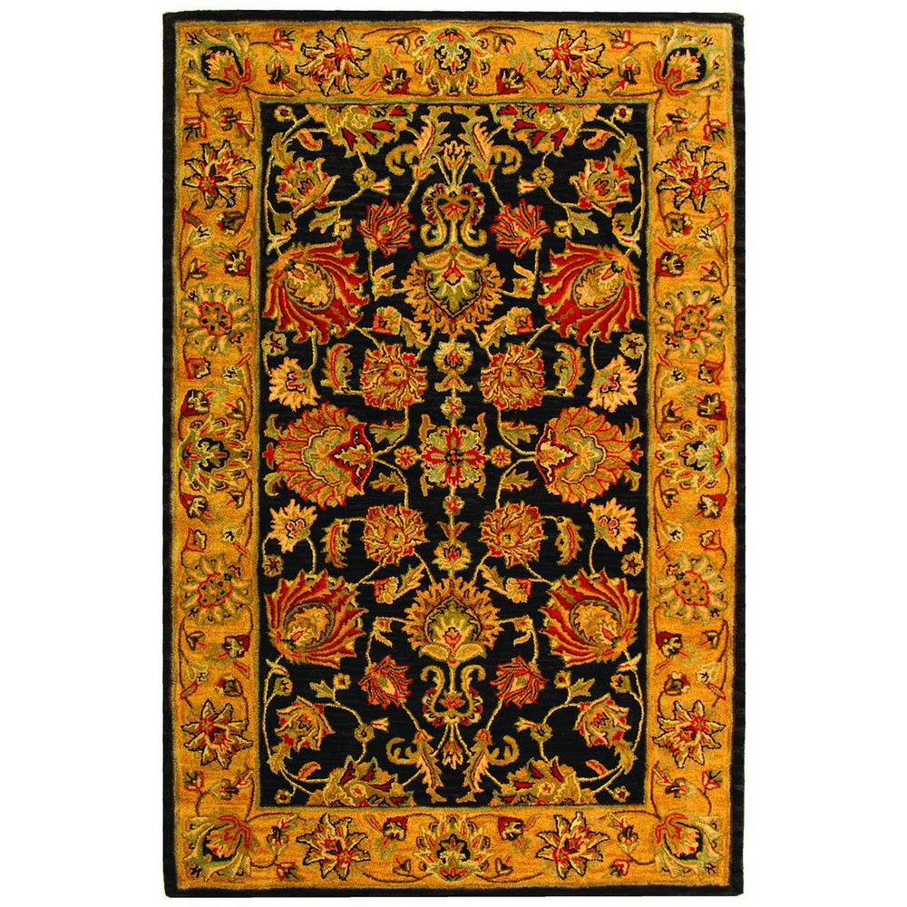 HERITAGE, CHARCOAL / GOLD, 5' X 8', Area Rug