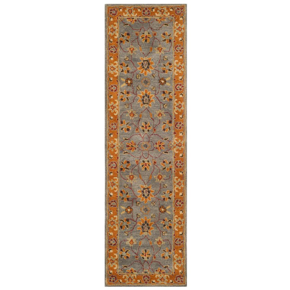 HERITAGE, BLUE / ORANGE, 2'-3" X 8', Area Rug