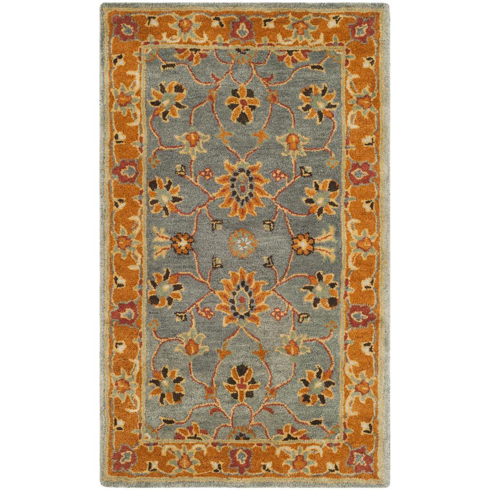 HERITAGE, BLUE / ORANGE, 3' X 5', Area Rug