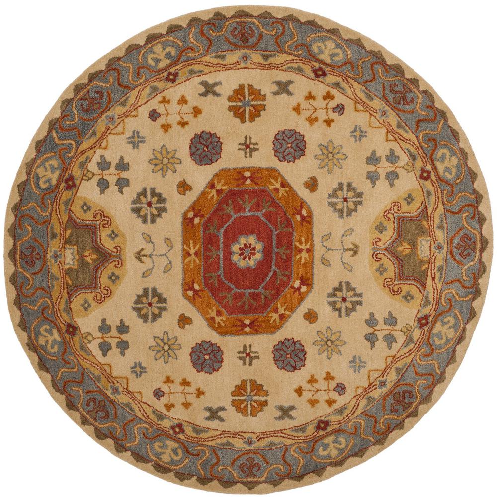 HERITAGE, BEIGE / MULTI, 6' X 6' Round, Area Rug