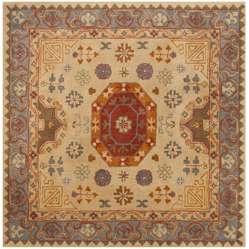 HERITAGE, BEIGE / MULTI, 6' X 6' Square, Area Rug