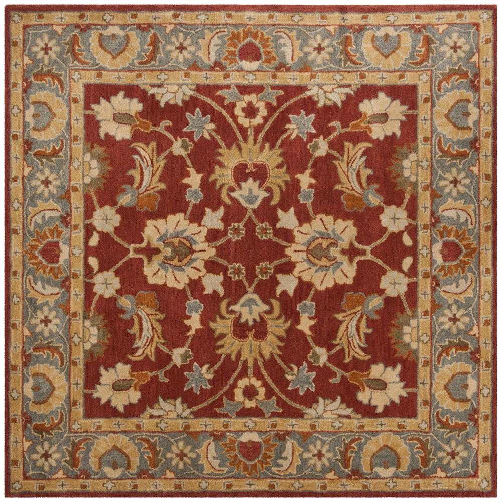 HERITAGE, RED / BLUE, 6' X 6' Square, Area Rug