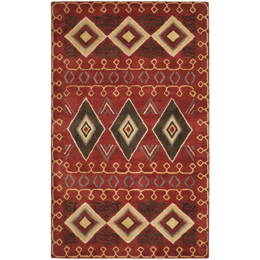HERITAGE, RED / MULTI, 5' X 8', Area Rug, HG404A-5