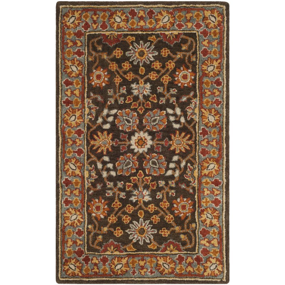 HERITAGE, CHARCOAL / BLUE, 3' X 5', Area Rug, HG405A-3
