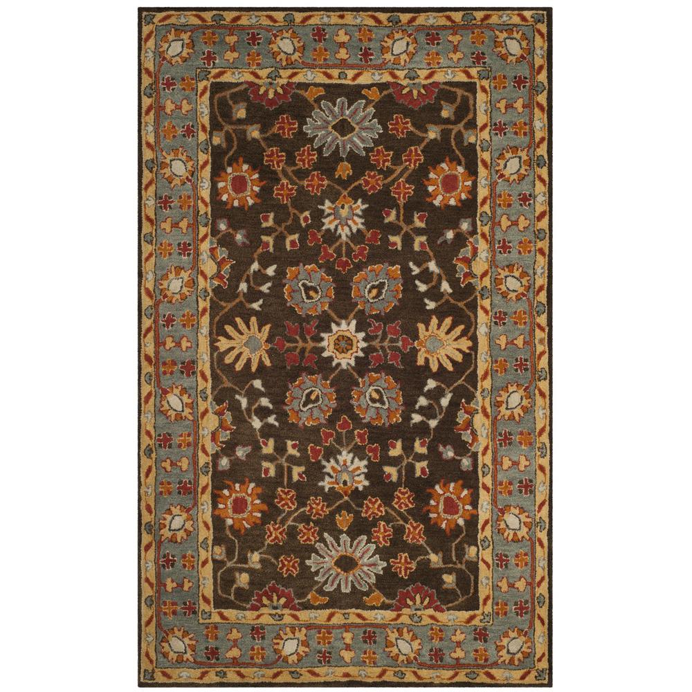 HERITAGE, CHARCOAL / BLUE, 5' X 8', Area Rug, HG405A-5