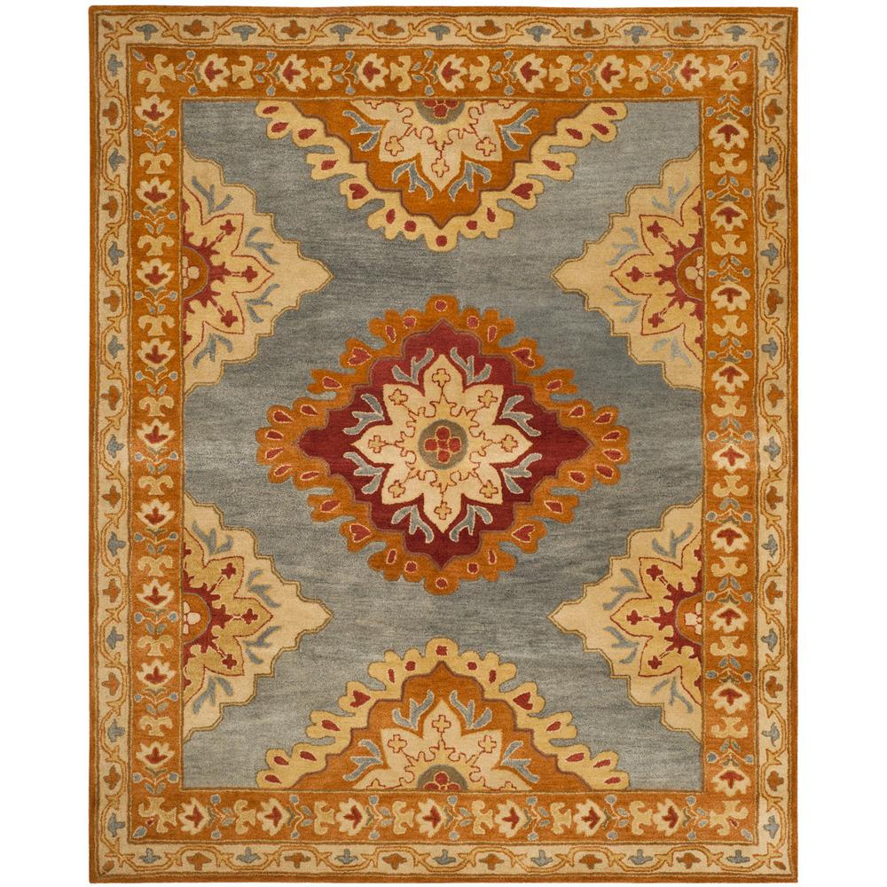 HERITAGE, BLUE / RUST, 8' X 10', Area Rug