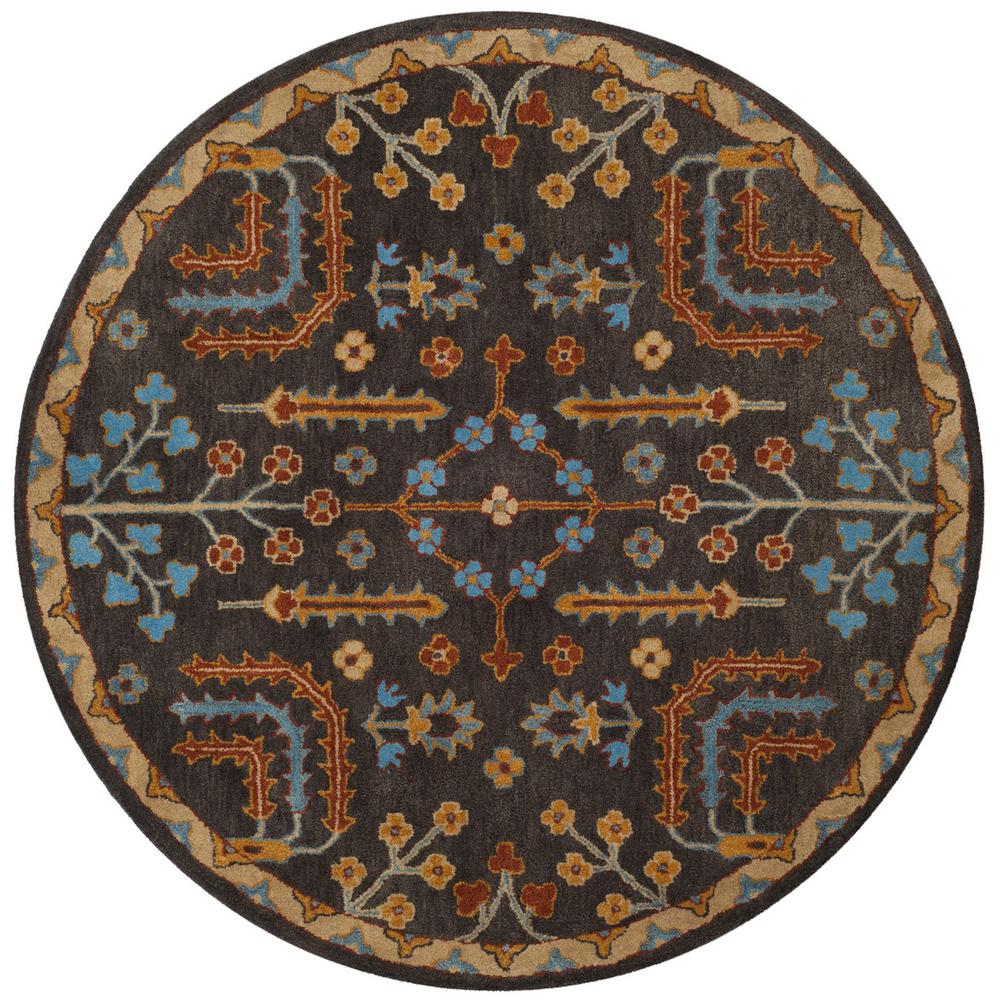 HERITAGE, CHARCOAL / MULTI, 6' X 6' Round, Area Rug