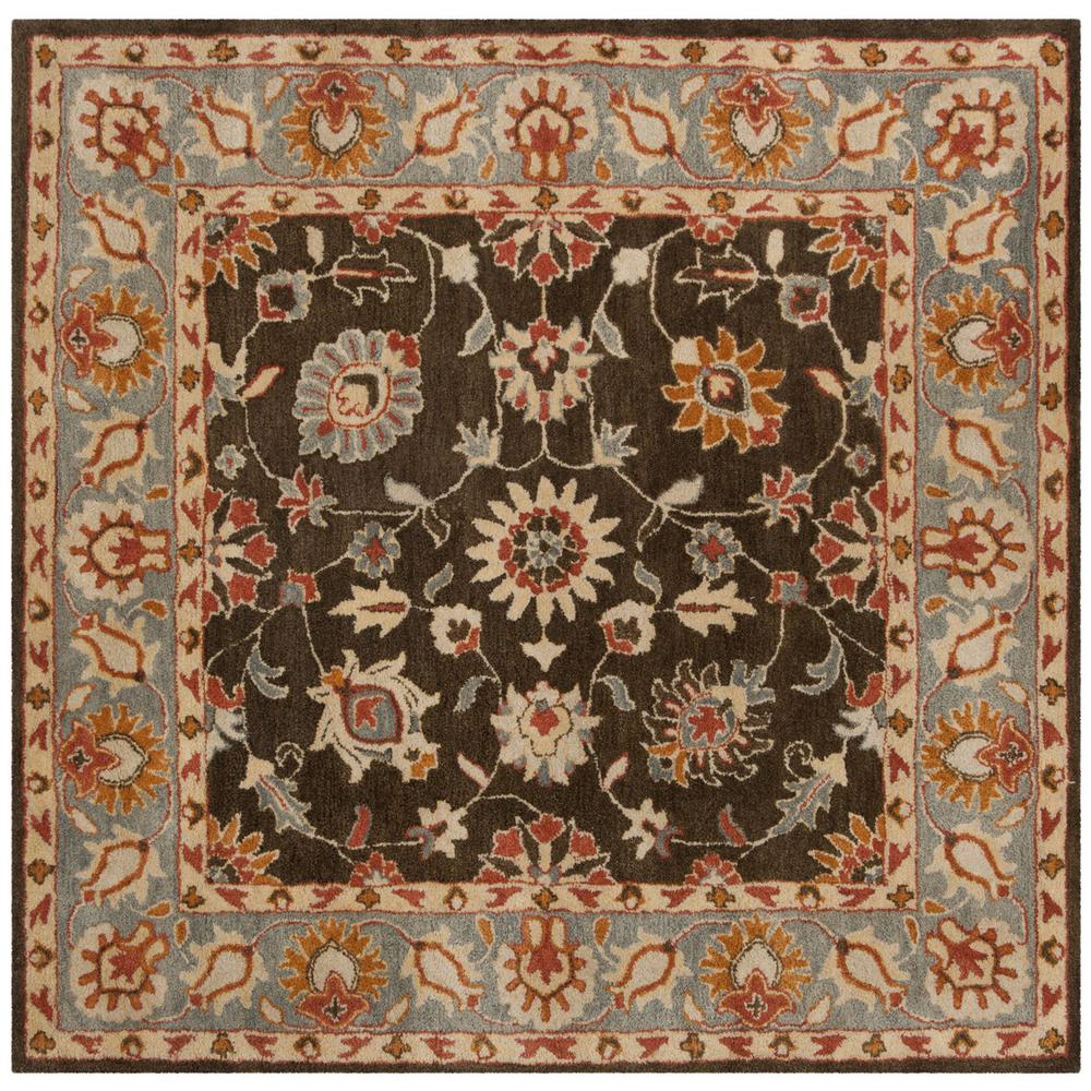 HERITAGE, CHARCOAL / BLUE, 6' X 6' Square, Area Rug, HG412A-6SQ