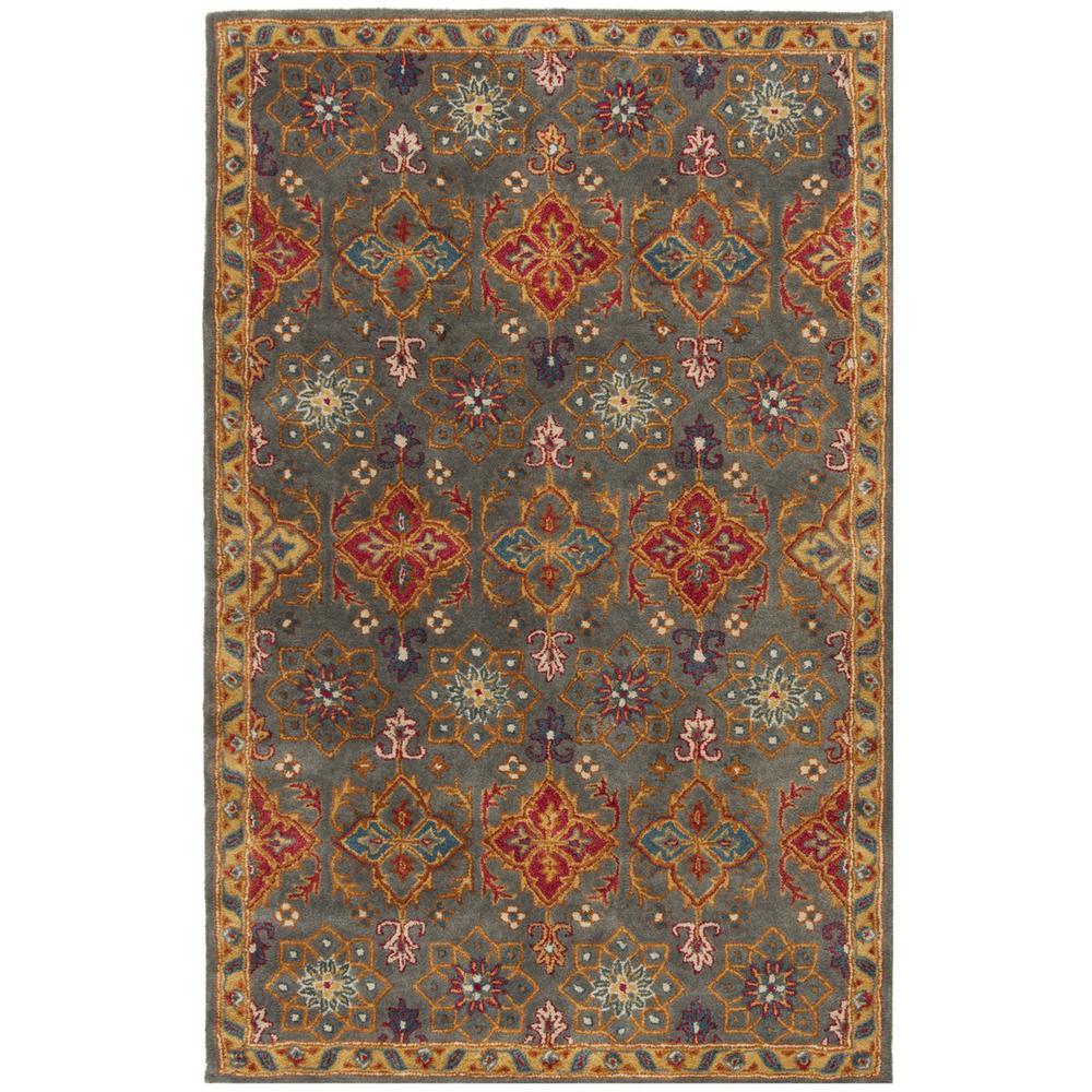 HERITAGE, CHARCOAL / MULTI, 5' X 8', Area Rug, HG415H-5
