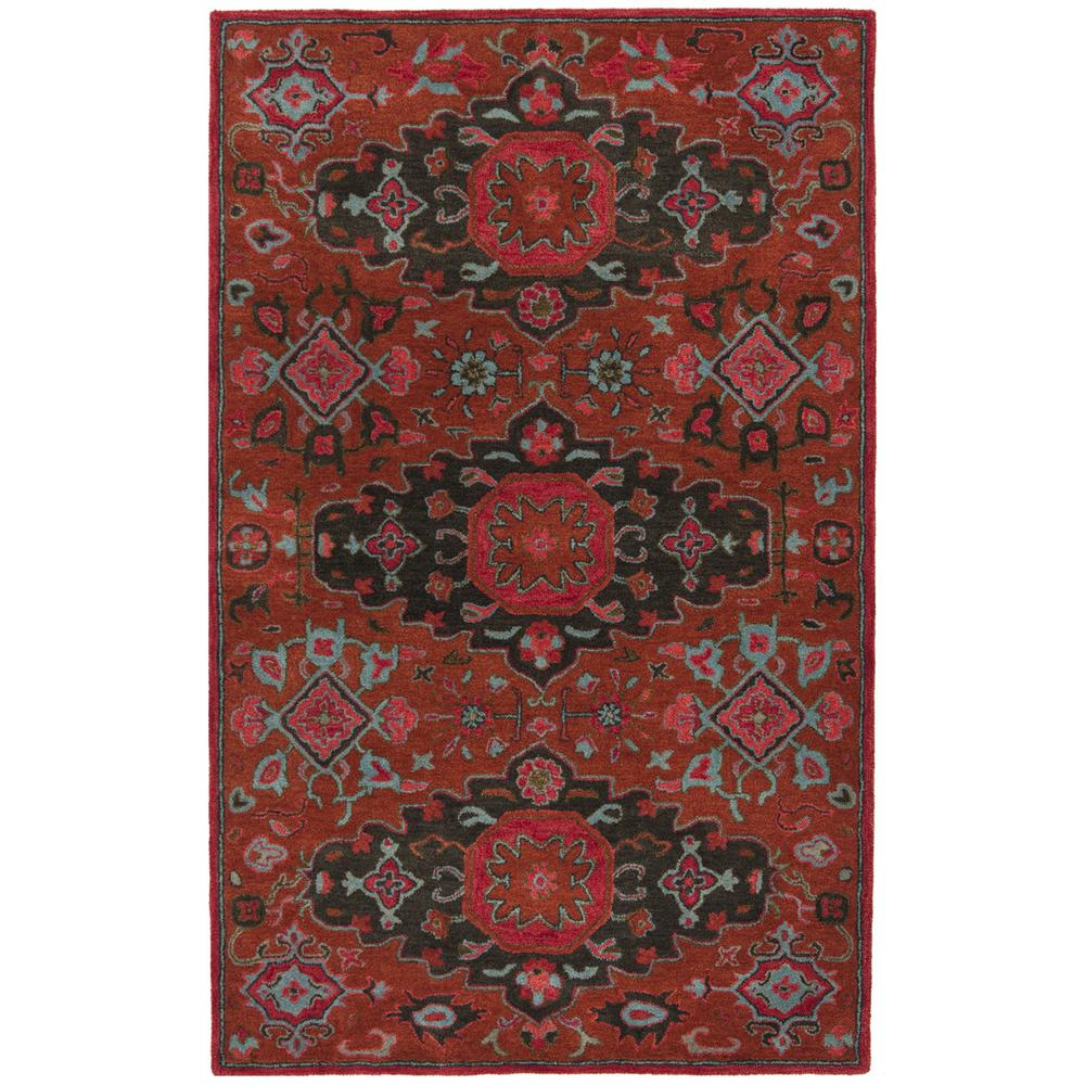 HERITAGE, RUST / MULTI, 5' X 8', Area Rug