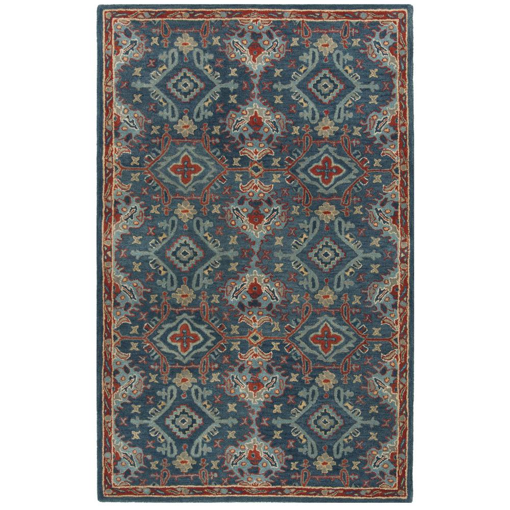 HERITAGE, BLUE / MULTI, 5' X 8', Area Rug
