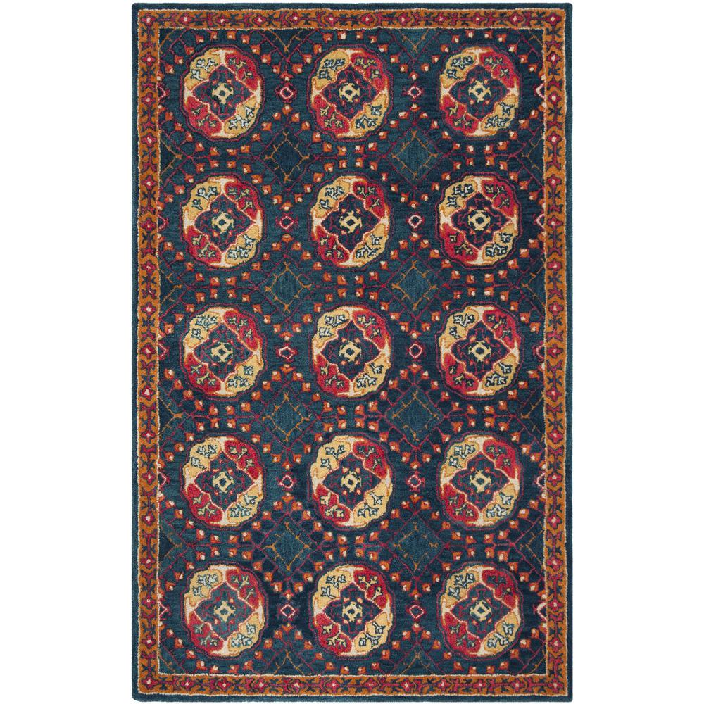 HERITAGE, NAVY / RED, 5' X 8', Area Rug, HG424N-5