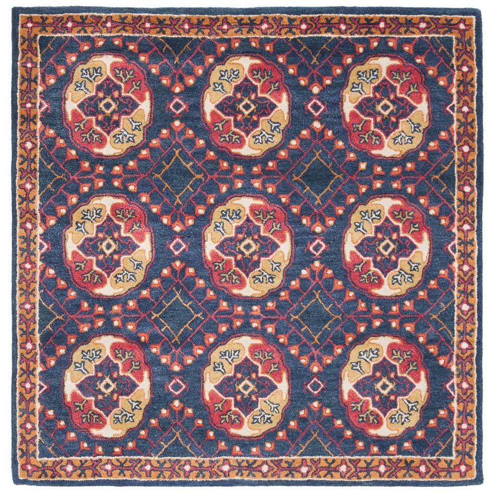 HERITAGE, NAVY / RED, 6' X 6' Square, Area Rug, HG424N-6SQ