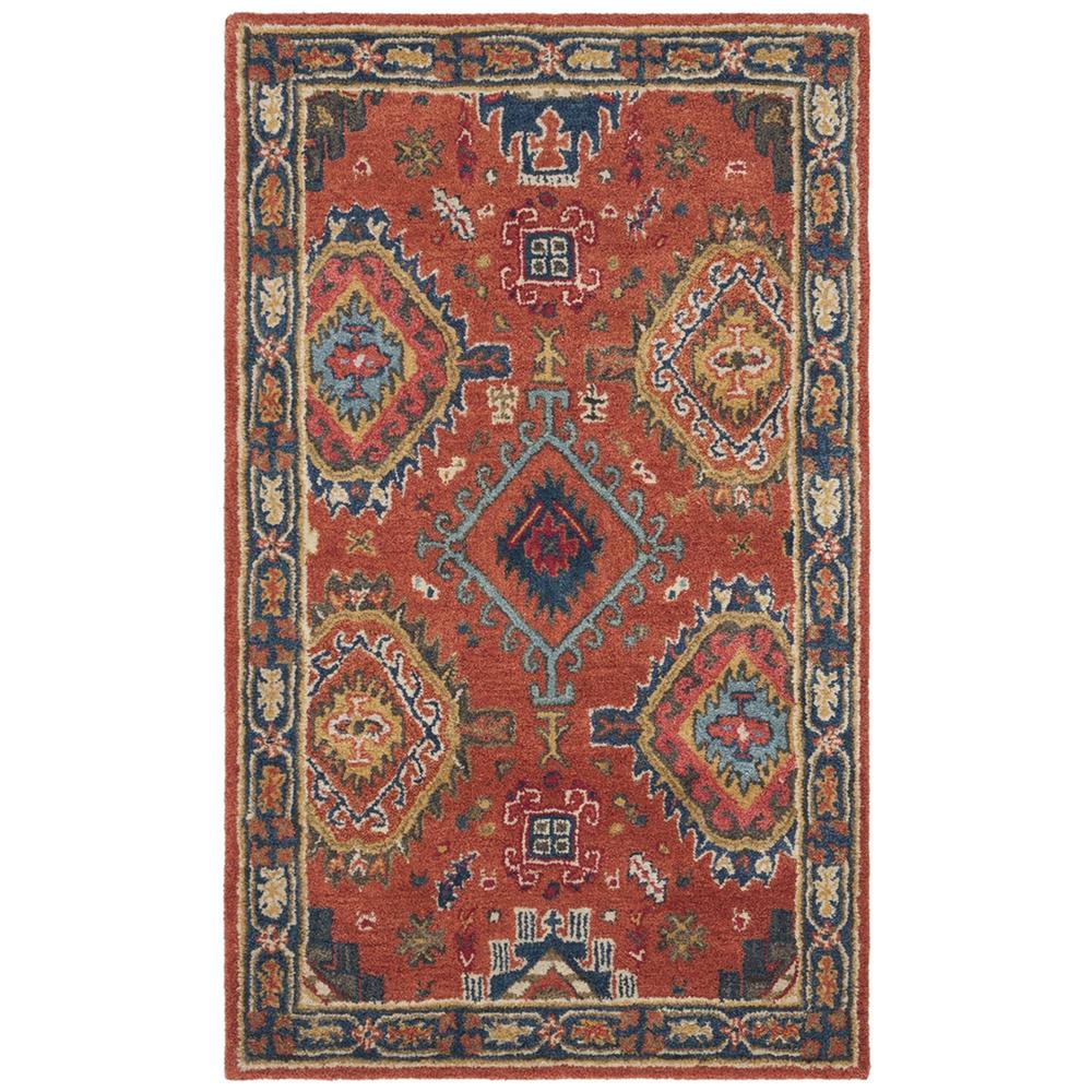 HERITAGE, RUST / NAVY, 3' X 5', Area Rug