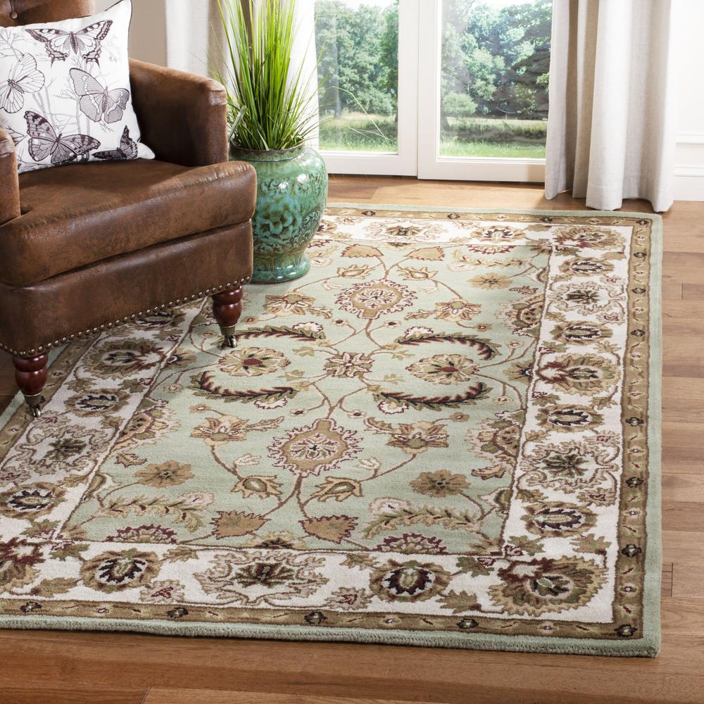 HERITAGE, SAGE / IVORY, 7'-6" X 9'-6", Area Rug