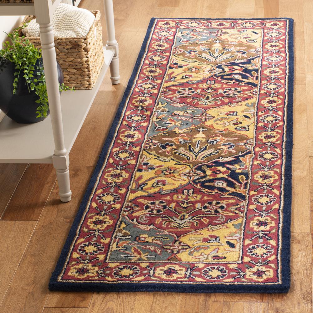 HERITAGE, MULTI / NAVY, 2'-3" X 8', Area Rug