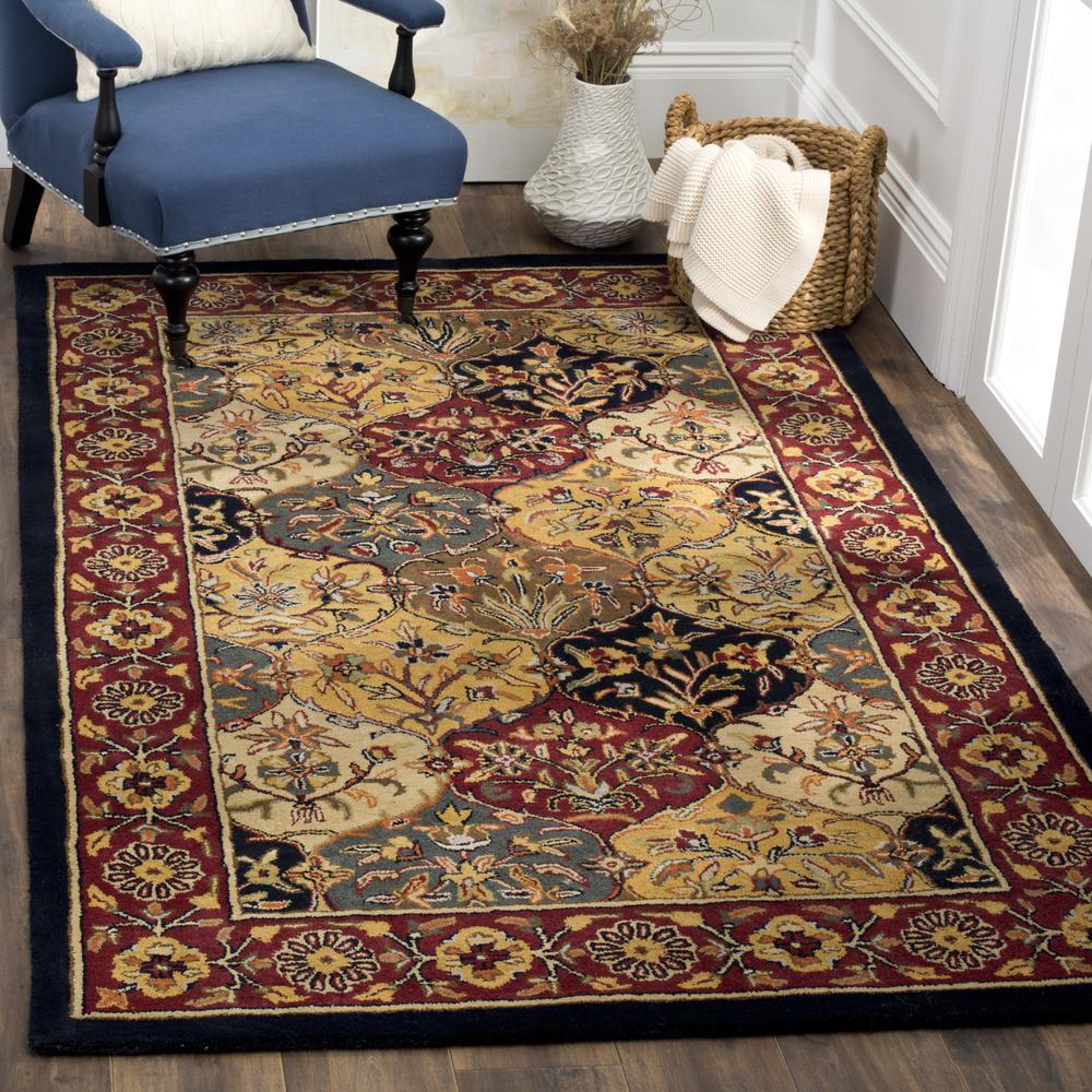 HERITAGE, MULTI / NAVY, 5' X 8', Area Rug