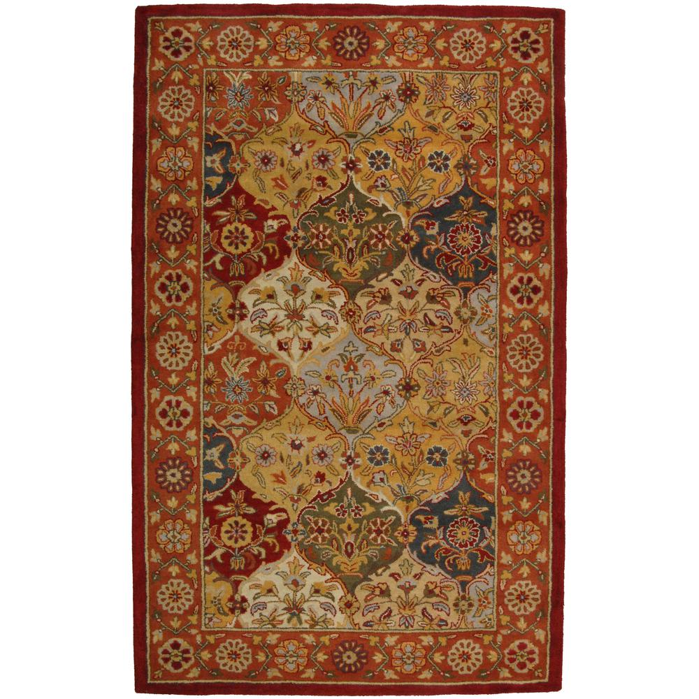 HERITAGE, MULTI / NAVY, 5' X 8', Area Rug