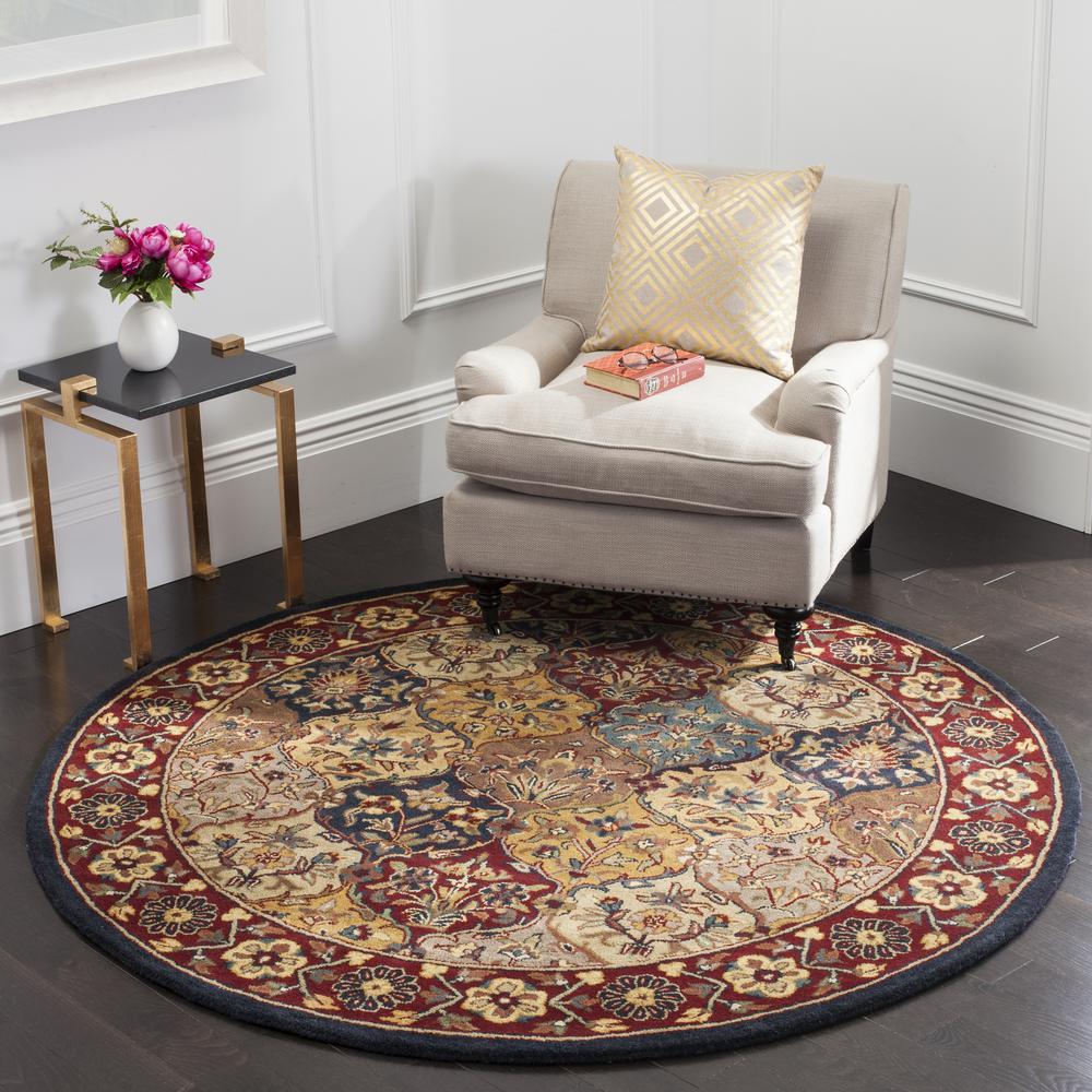HERITAGE, MULTI / NAVY, 6' X 6' Round, Area Rug