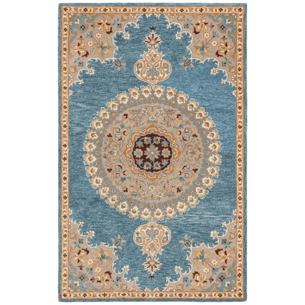 HERITAGE, BLUE / BEIGE, 5' X 8', Area Rug, HG551M-5