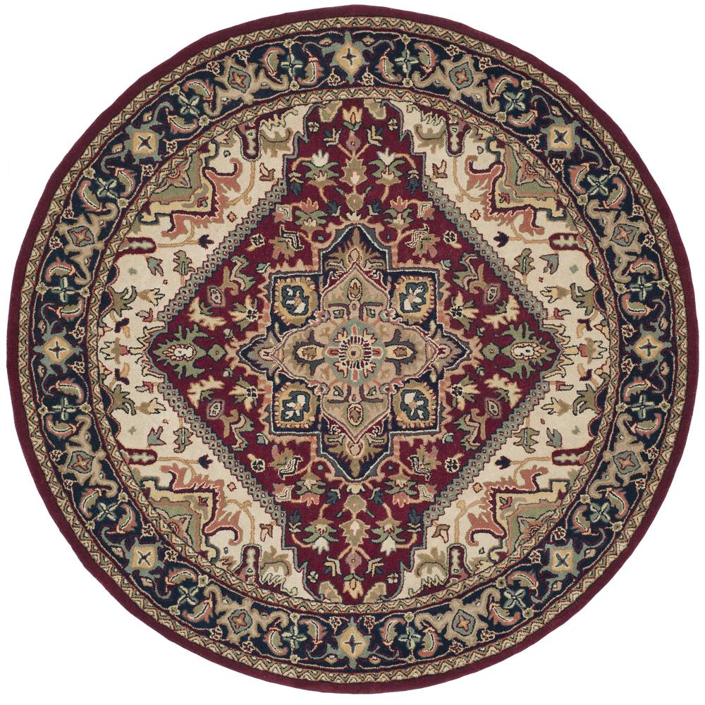 HERITAGE, RED, 8' X 8' Round, Area Rug