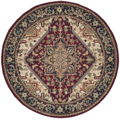 HERITAGE, RED, 8' X 8' Round, Area Rug