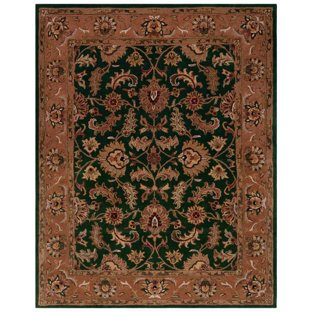 HERITAGE, DARK GREEN / GOLD, 7'-6" X 9'-6", Area Rug