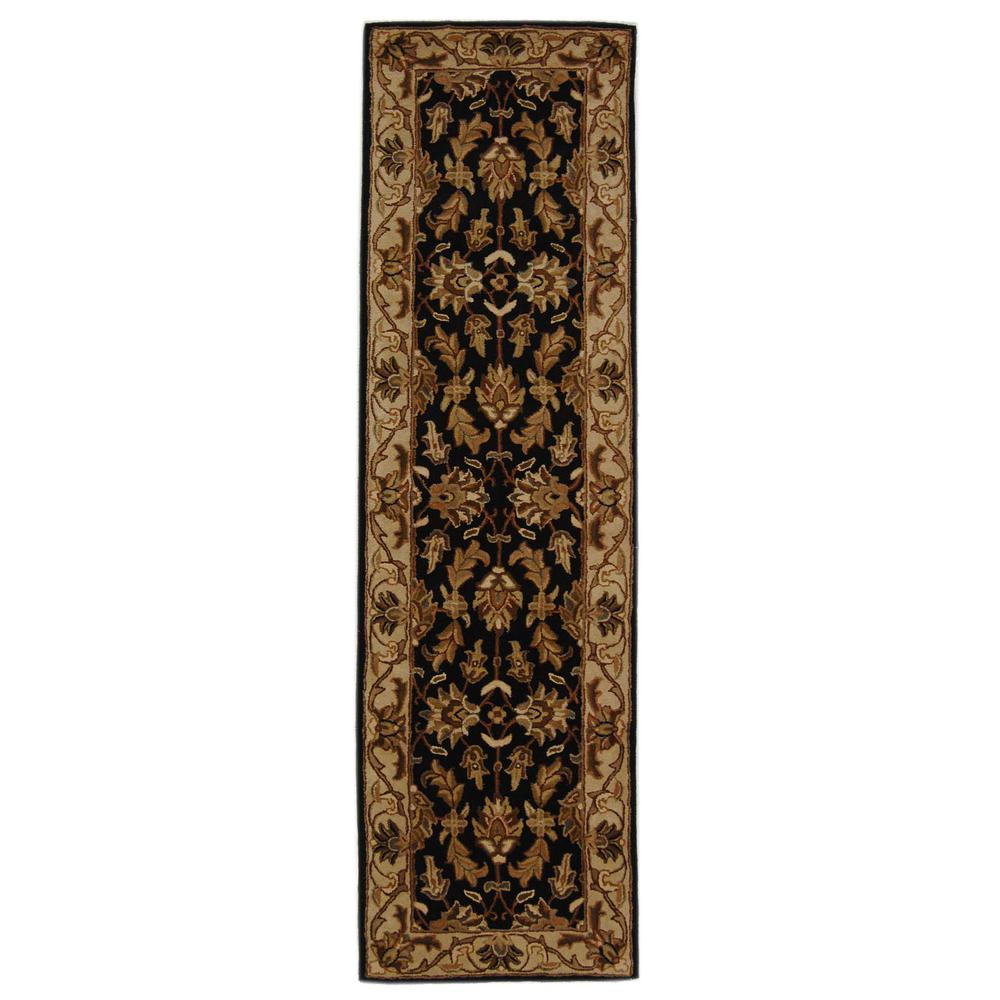 HERITAGE, BLACK / BEIGE, 2'-3" X 8', Area Rug, HG628B-28
