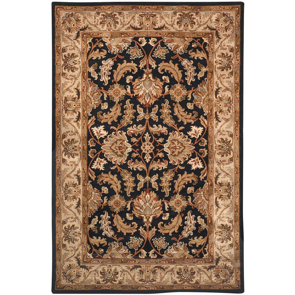 HERITAGE, BLACK / BEIGE, 6'-0" X 9'-0", Area Rug