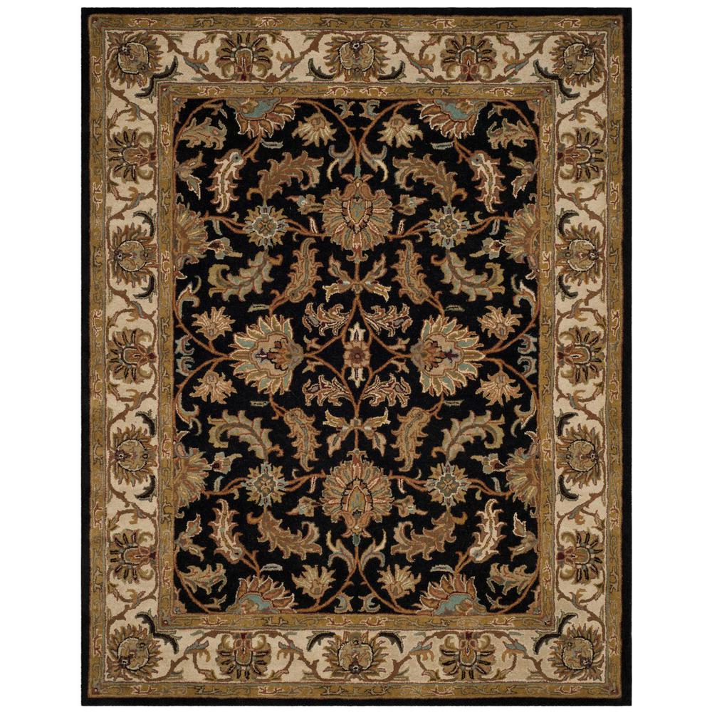 HERITAGE, BlACK / BEIGE, 7'-6" X 9'-6", Area Rug, HG628B-8
