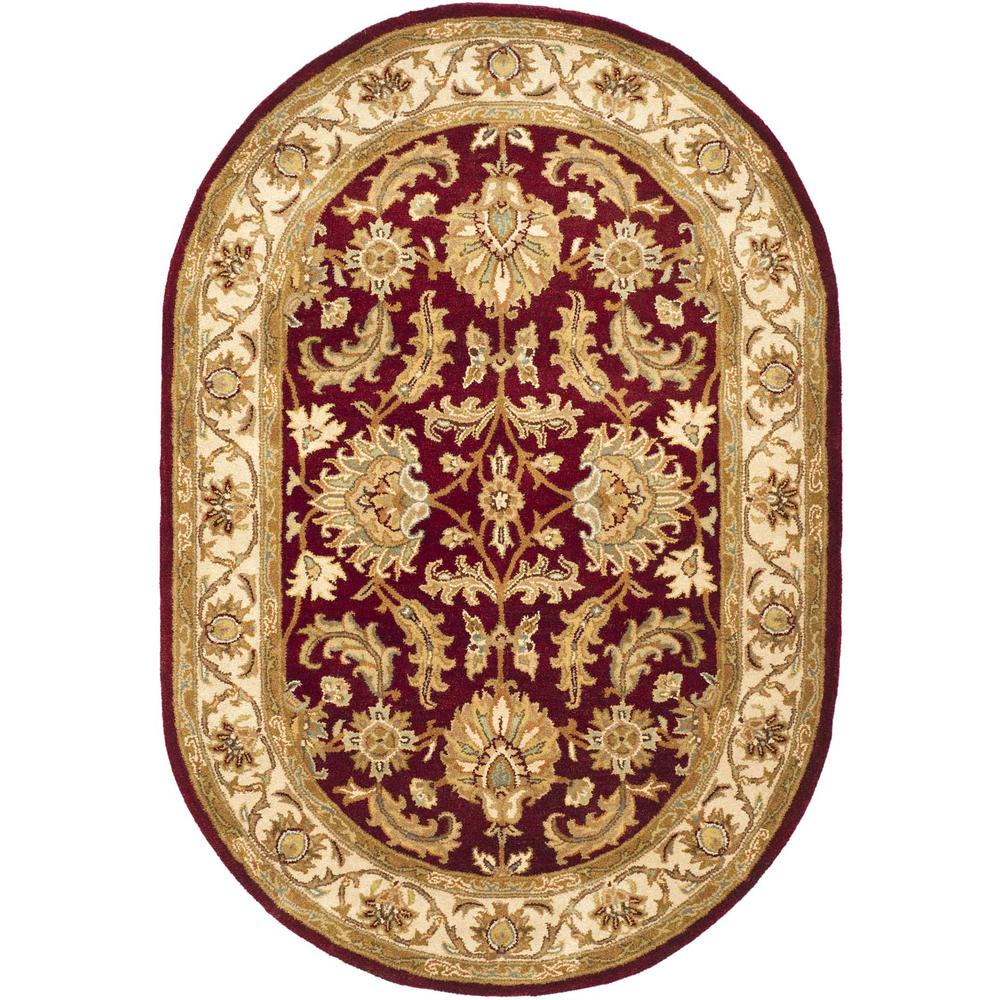 HERITAGE, RED / IVORY, 4'-6" X 6'-6" Oval, Area Rug