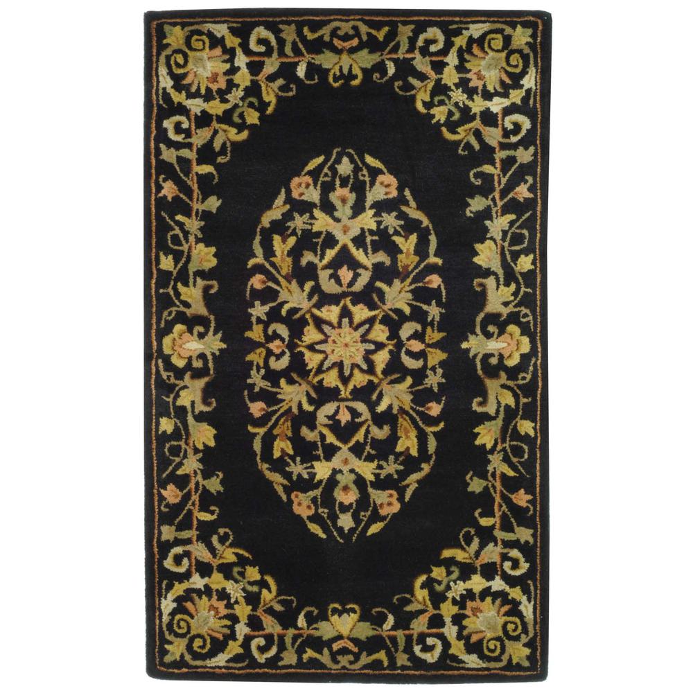 HERITAGE, BLACK, 3'-0" X 5'-0", Area Rug, HG640B-3