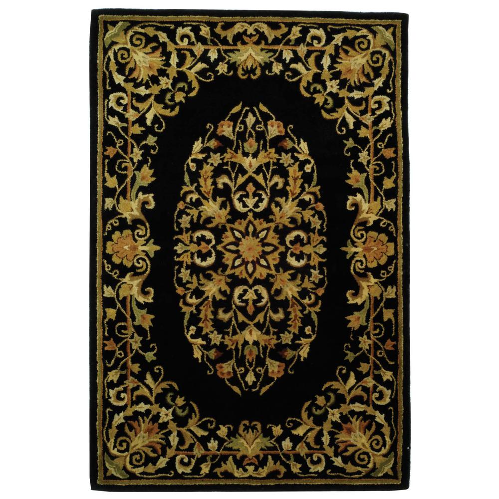 HERITAGE, BLACK, 4'-0" X 6'-0", Area Rug, HG640B-4