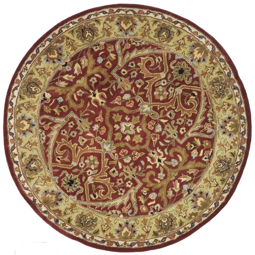 HERITAGE, RED / GOLD, 6' X 6' Round, Area Rug, HG644B-6R
