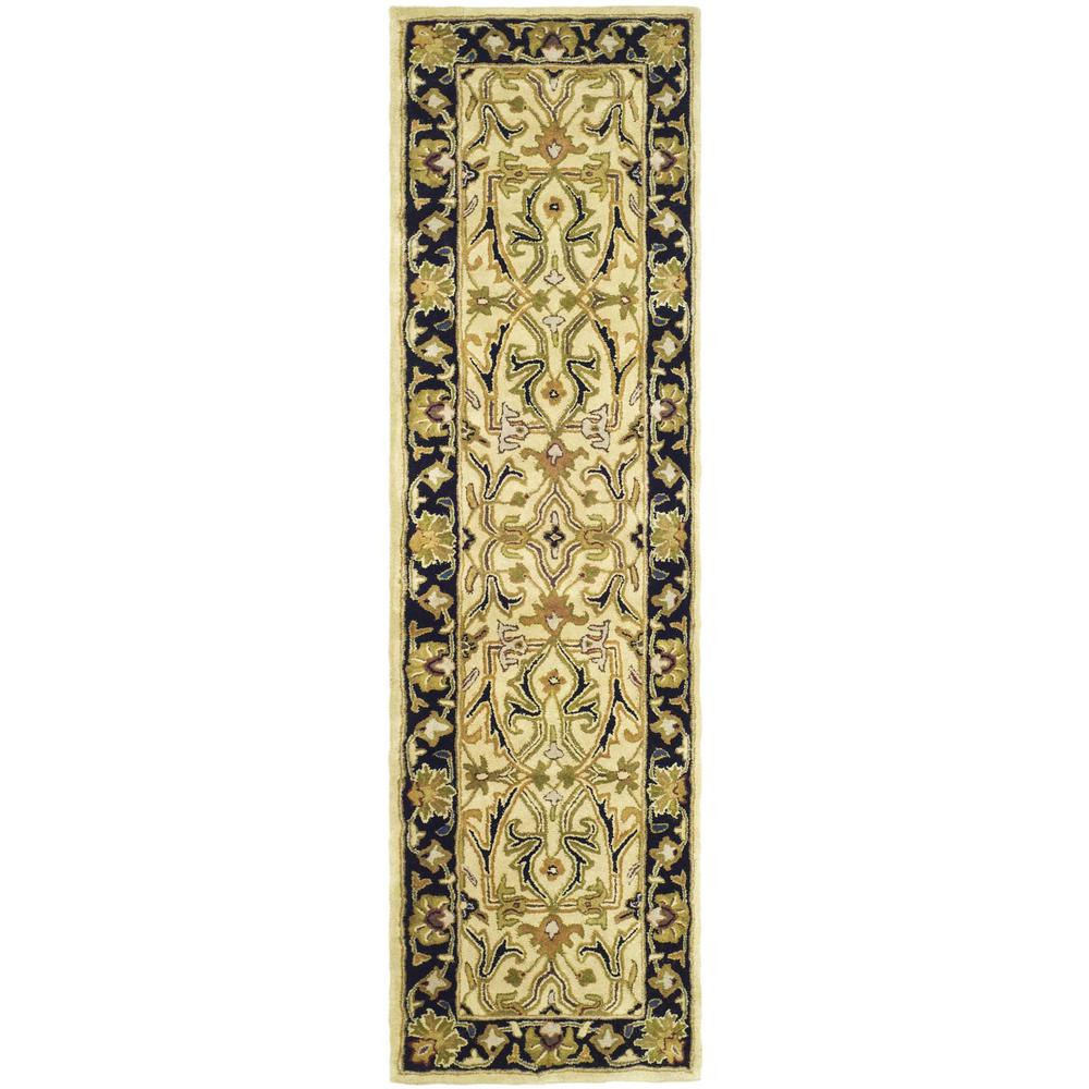 HERITAGE, IVORY / BLACK, 2'-3" X 8', Area Rug