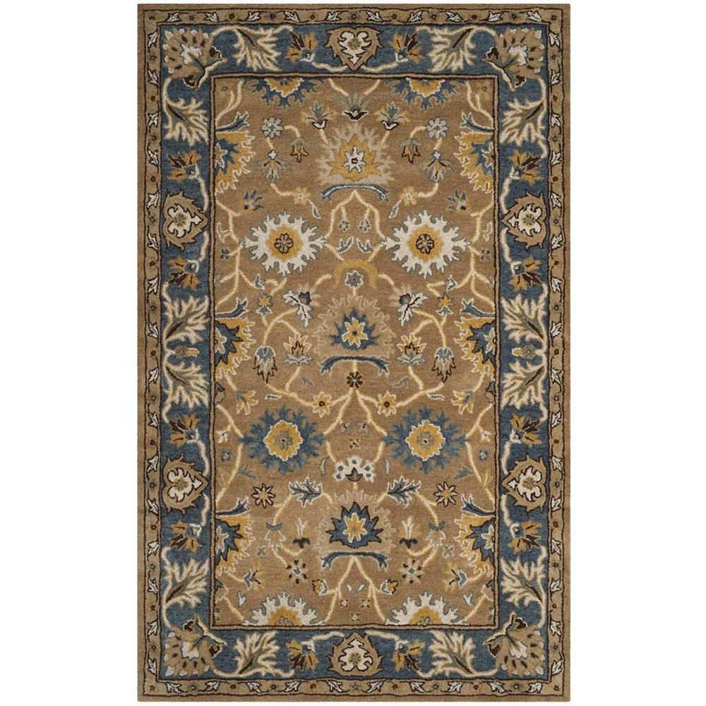HERITAGE, CAMEL / BLUE, 5' X 8', Area Rug, HG652A-5