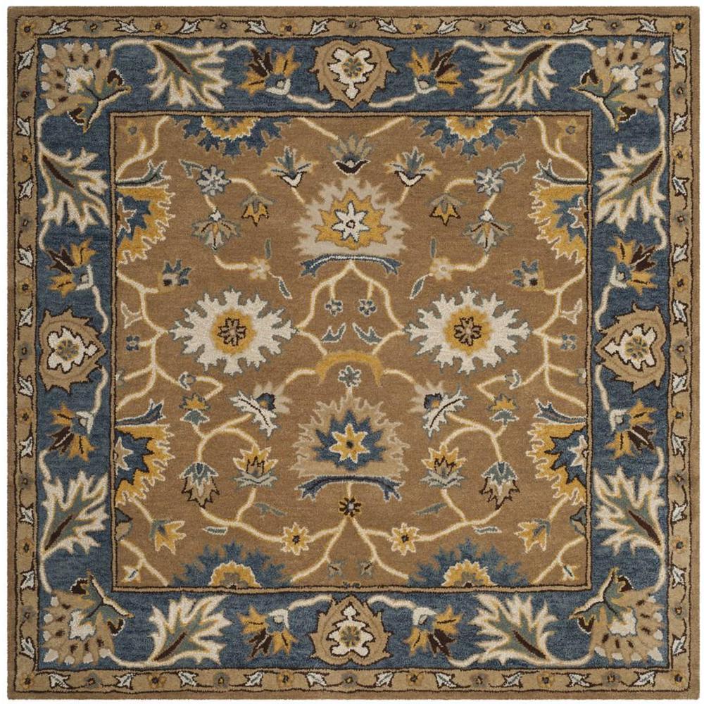 HERITAGE, CAMEL / BLUE, 6' X 6' Square, Area Rug, HG652A-6SQ