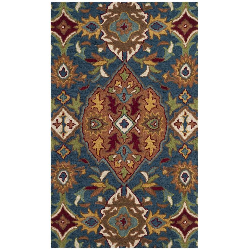 HERITAGE, CAMEL / BLUE, 3' X 5', Area Rug, HG653A-3