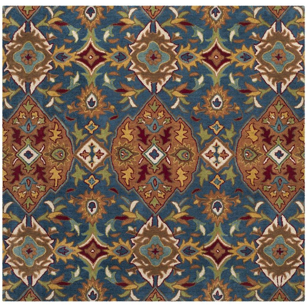 HERITAGE, CAMEL / BLUE, 6' X 6' Square, Area Rug, HG653A-6SQ
