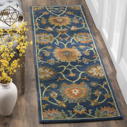 HERITAGE, NAVY, 2'-3" X 8', Area Rug