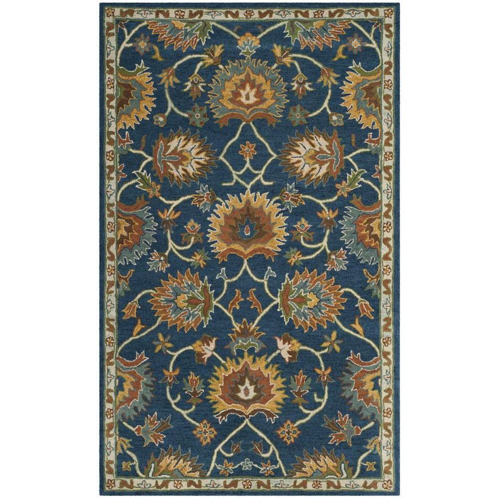 HERITAGE, NAVY, 5' X 8', Area Rug