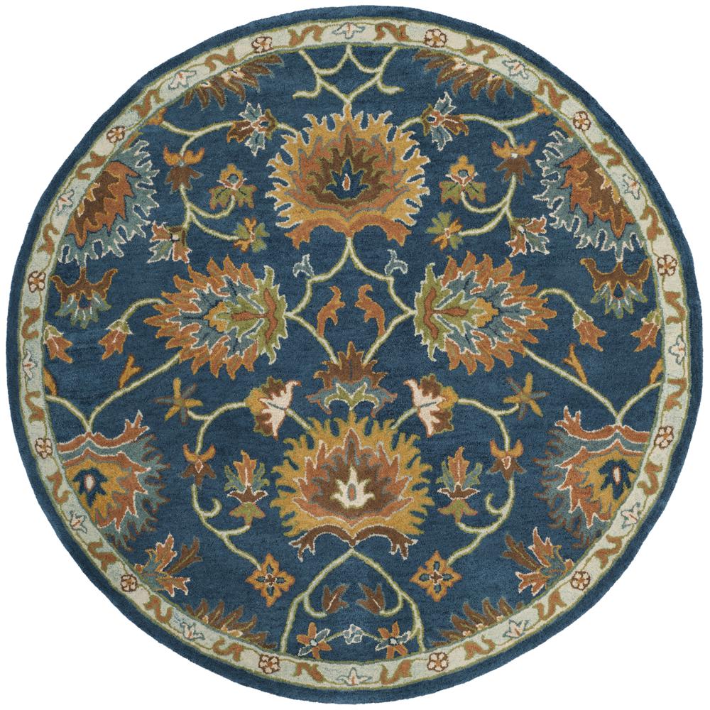 HERITAGE, NAVY, 6' X 6' Round, Area Rug