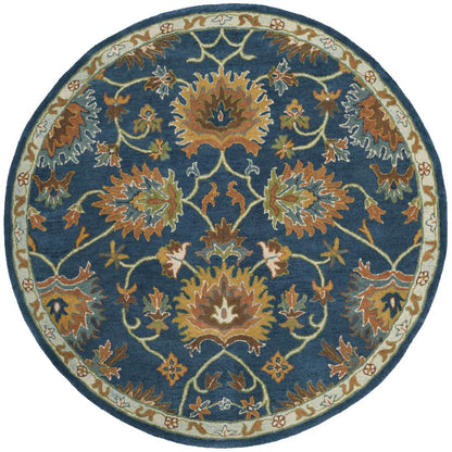 HERITAGE, NAVY, 6' X 6' Round, Area Rug