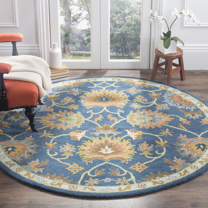 HERITAGE, NAVY, 6' X 6' Round, Area Rug