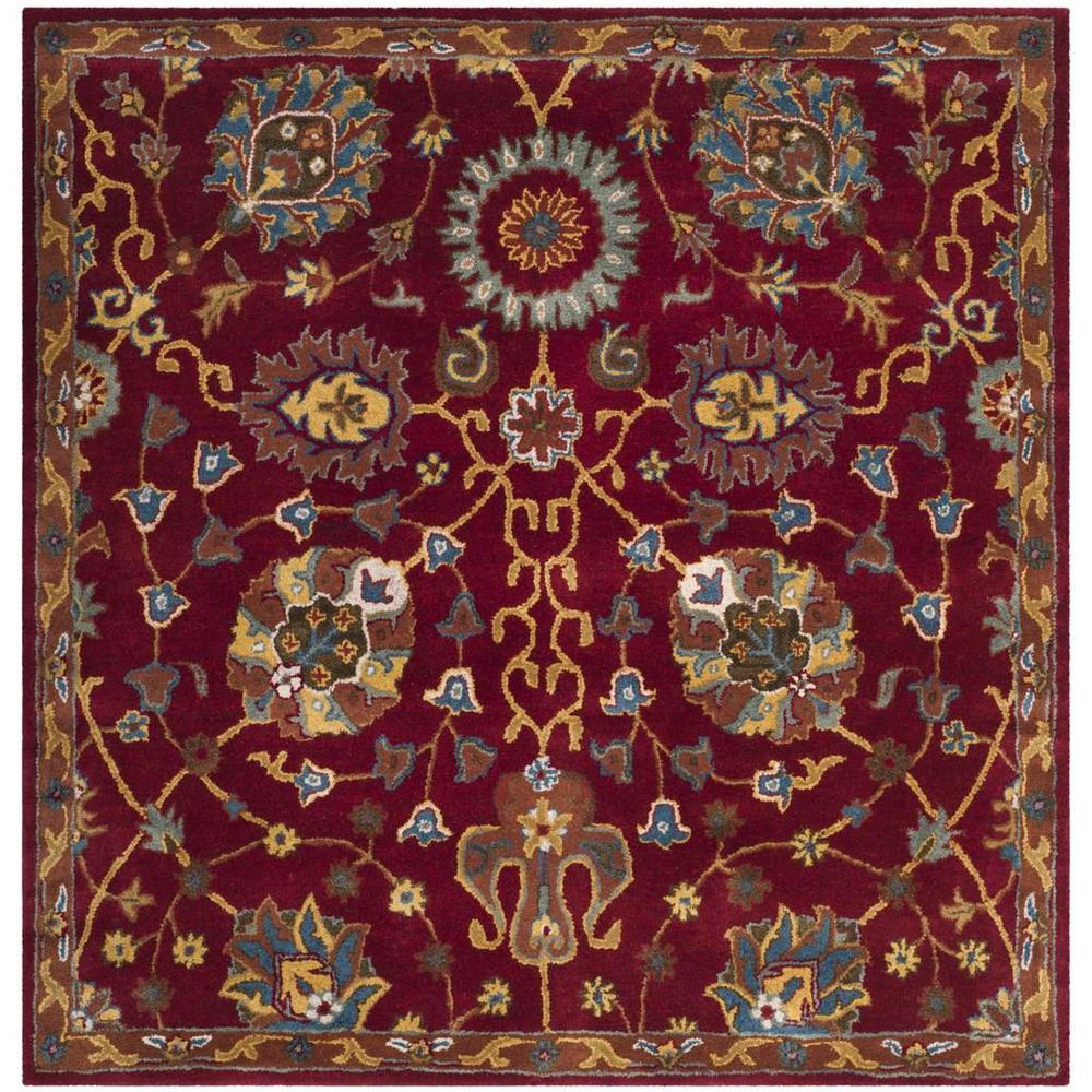 HERITAGE, RED, 6' X 6' Square, Area Rug, HG655A-6SQ
