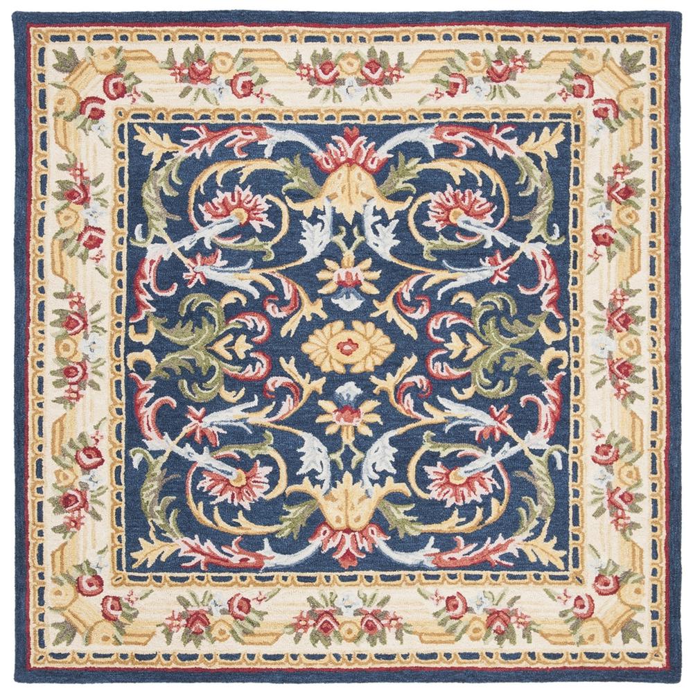 HERITAGE, NAVY / IVORY, 6' X 6' Square, Area Rug