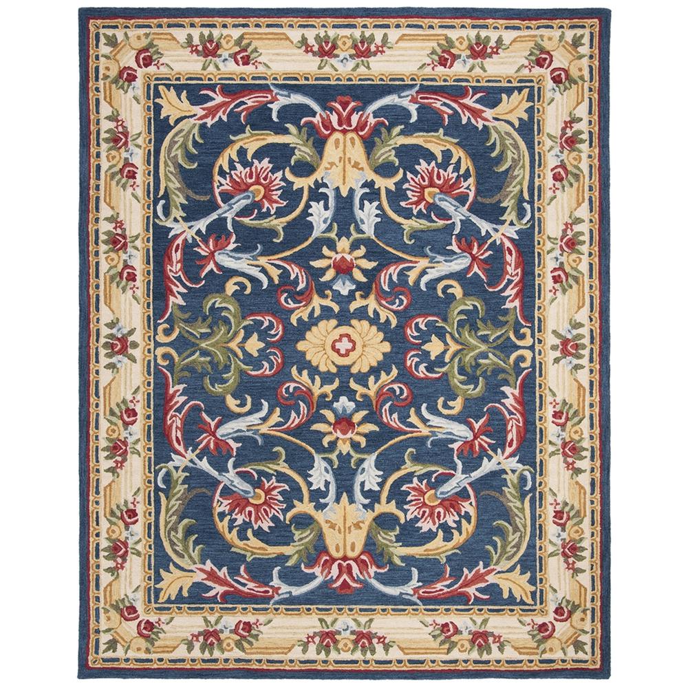 HERITAGE, NAVY / IVORY, 8' X 10', Area Rug