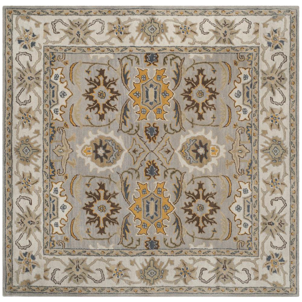 HERITAGE, LIGHT GREY / GREY, 6' X 6' Square, Area Rug