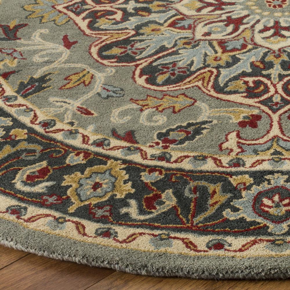 HERITAGE, GREY / CHARCOAL, 6' X 6' Round, Area Rug