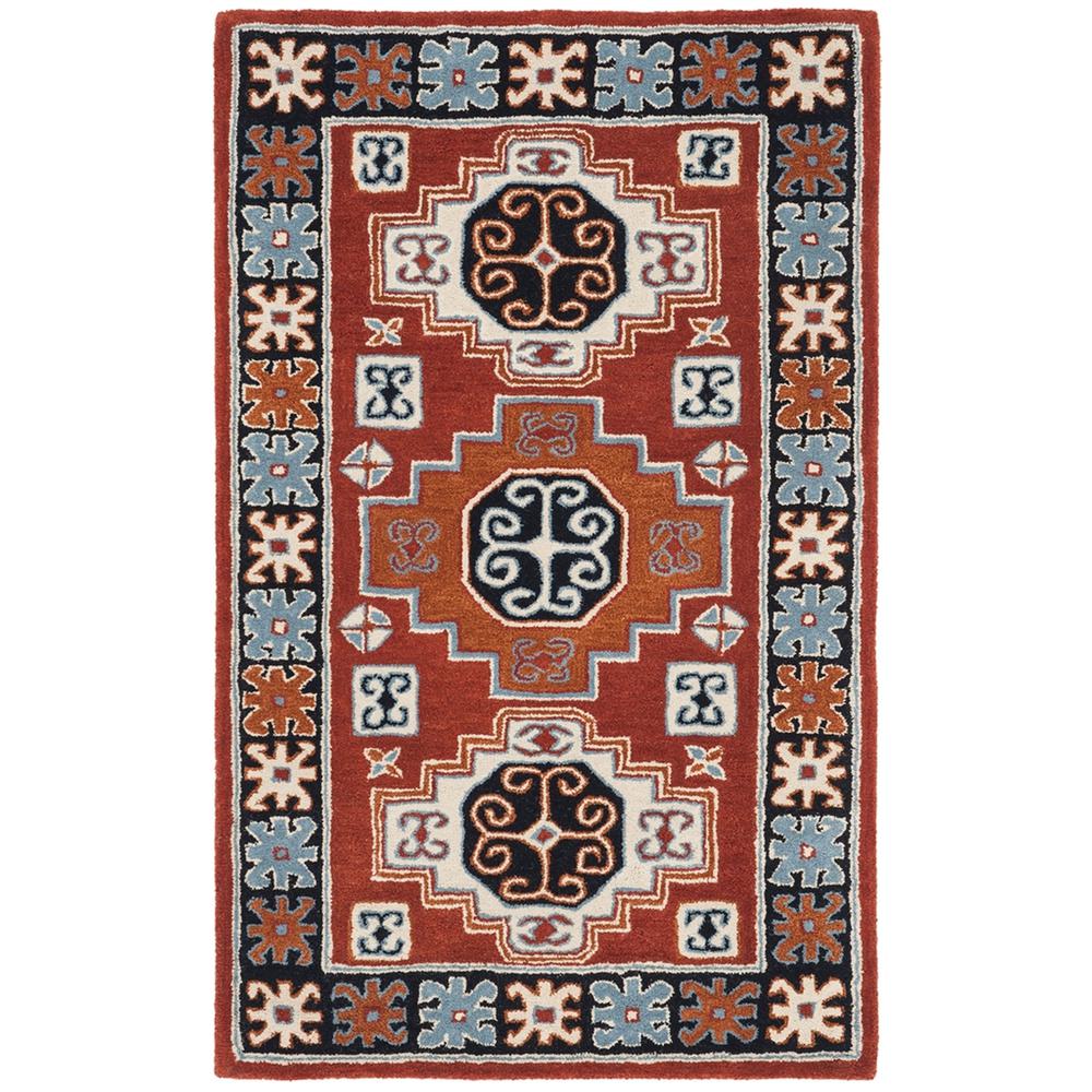 HERITAGE, RED / BLACK, 3' X 5', Area Rug